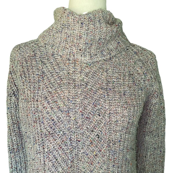 Madewell Colorfleck Ribbed Silk Blend Knitted Turtleneck Sweater - XXS - Picture 4 of 15